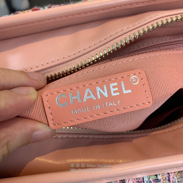 Chanel女包 93824 Gabrielle編織流浪包 小香2019新款 軟呢拼皮 香奈兒肩背包 香奈爾鏈條挎包  djc2614